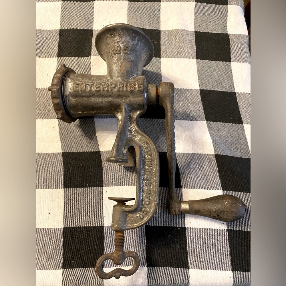 Vintage Forged 1930’s Enterprise No. 5 Meat Grinder…… A true collector’s piece!